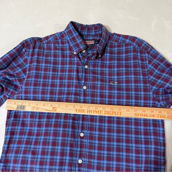 VINEYARD VINES Mens Whale Shirt Button Down Blue Plaid 100% Cotton Size Small - Picture 7 of 8
